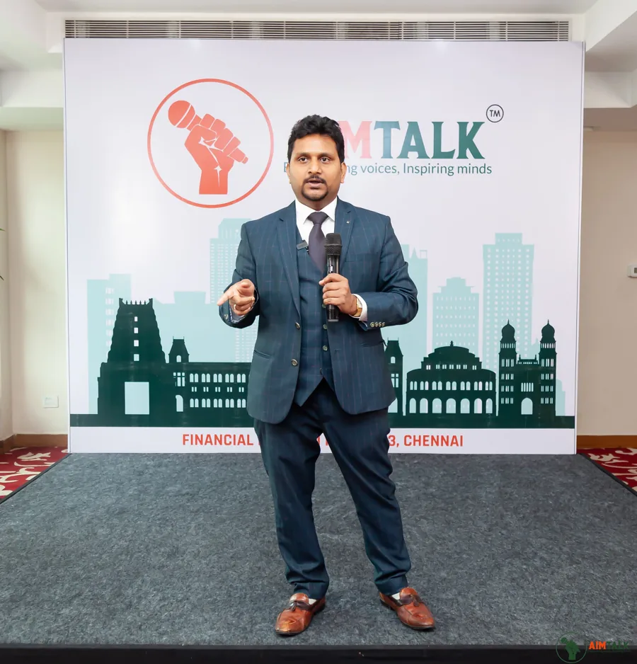 Aamar Srivastava speaking at the Financial Freedom Fest, Chennai